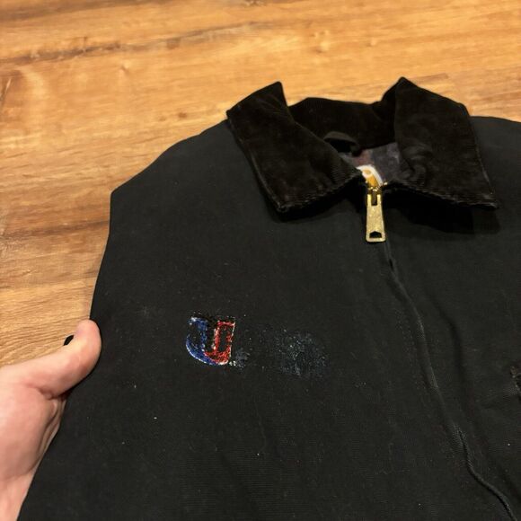 Vintage Carhartt Detroit Jacket J001 BLK Blanket Lined Canvas USA Black Mens XL - Picture 7 of 8